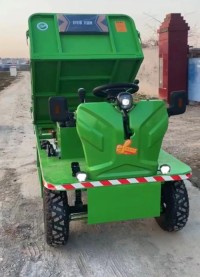 Steering wheel electric four-wheel dump truck